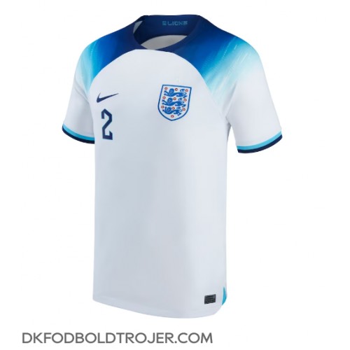 Billige England Kyle Walker #2 Hjemmebane Fodboldtrøjer VM 2022 Kortærmet